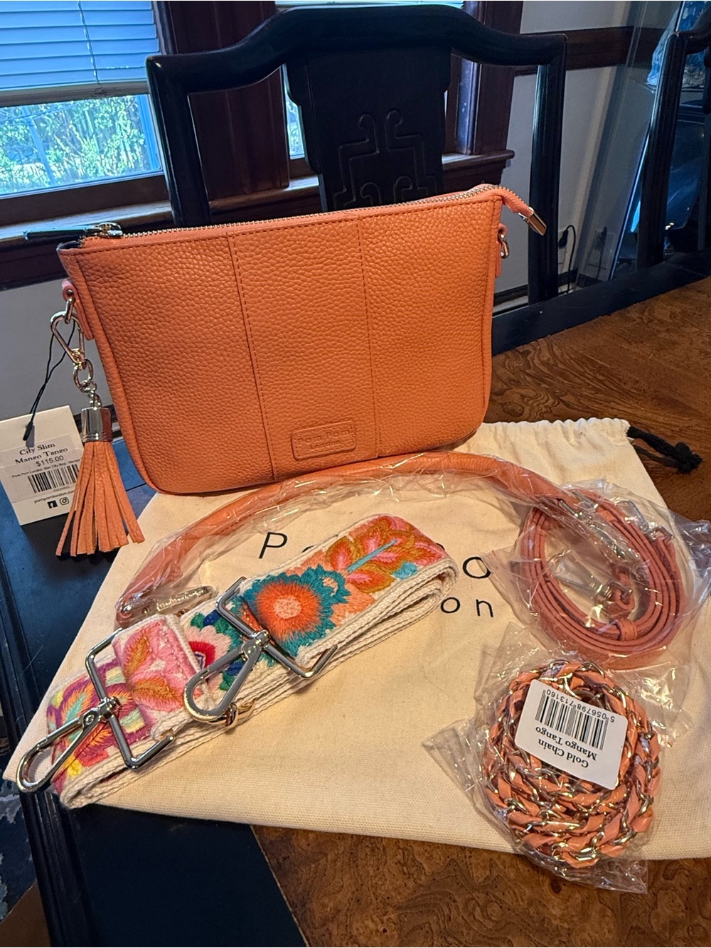 Pom Pom London City Slim Bag Mango Tango